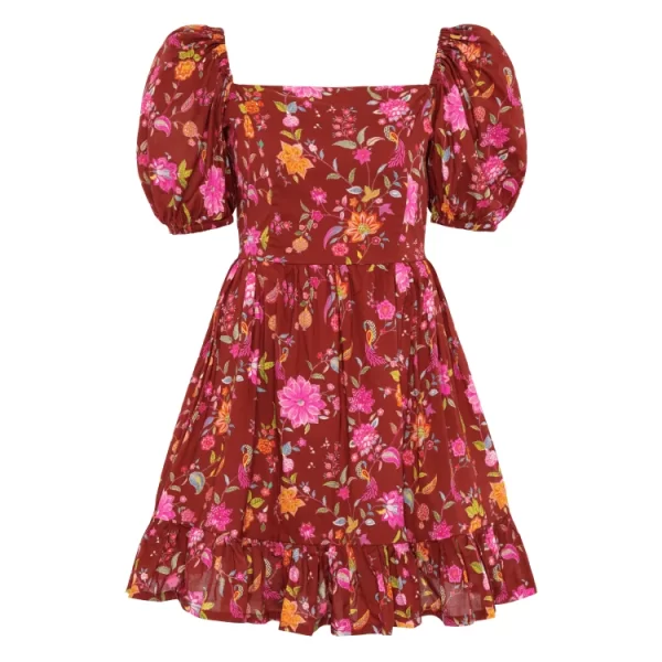 brown-bloom-short-dress